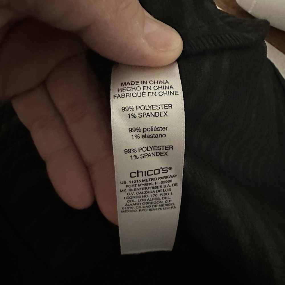Chico's Jacquard Knit Jacket Solid Black Size 3 Full Zip Classy Staple NWT - Picture 5 of 9